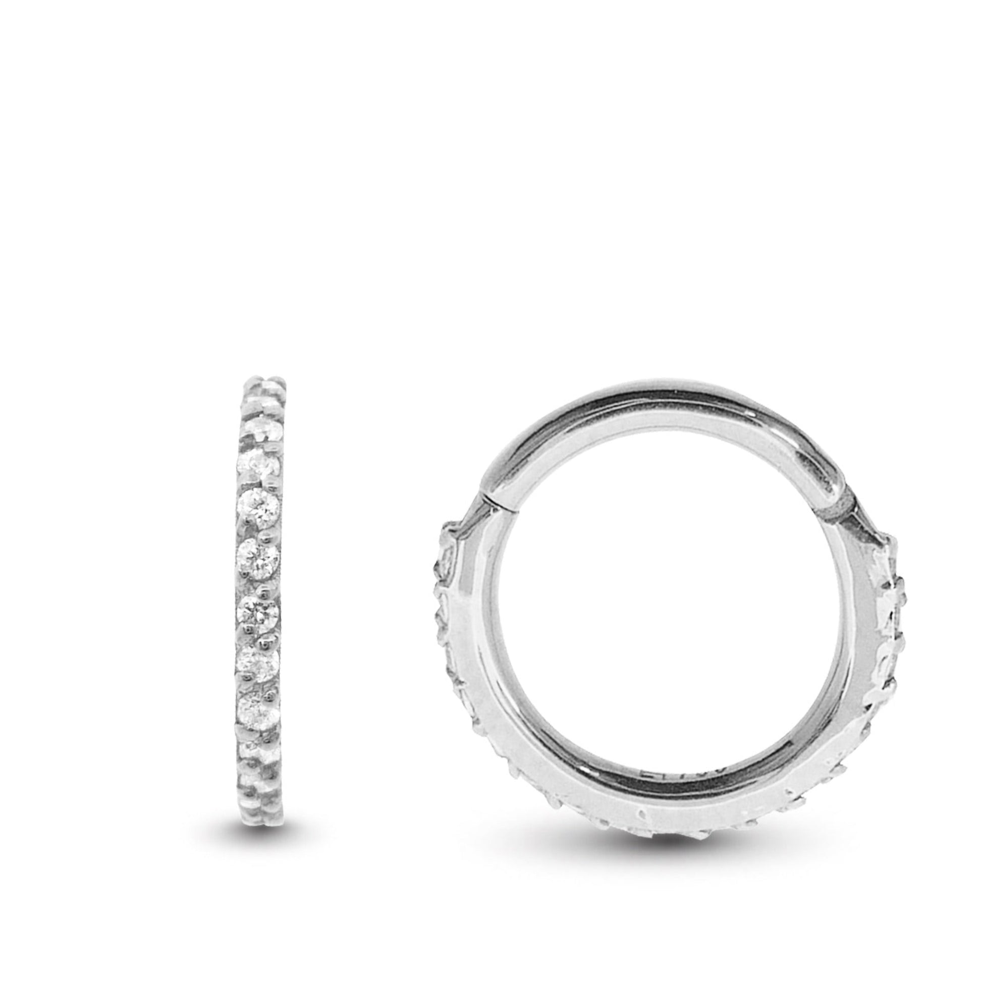 anneau lobe or blanc 18 carats oxyde zirconium premium