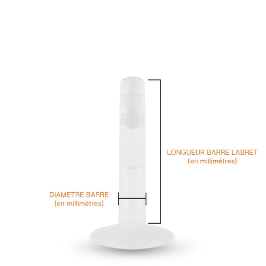 Labret en bioplast de différentes longueurs