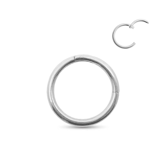 Anneau de piercing clicker en or blanc 18carats pour le lobe
