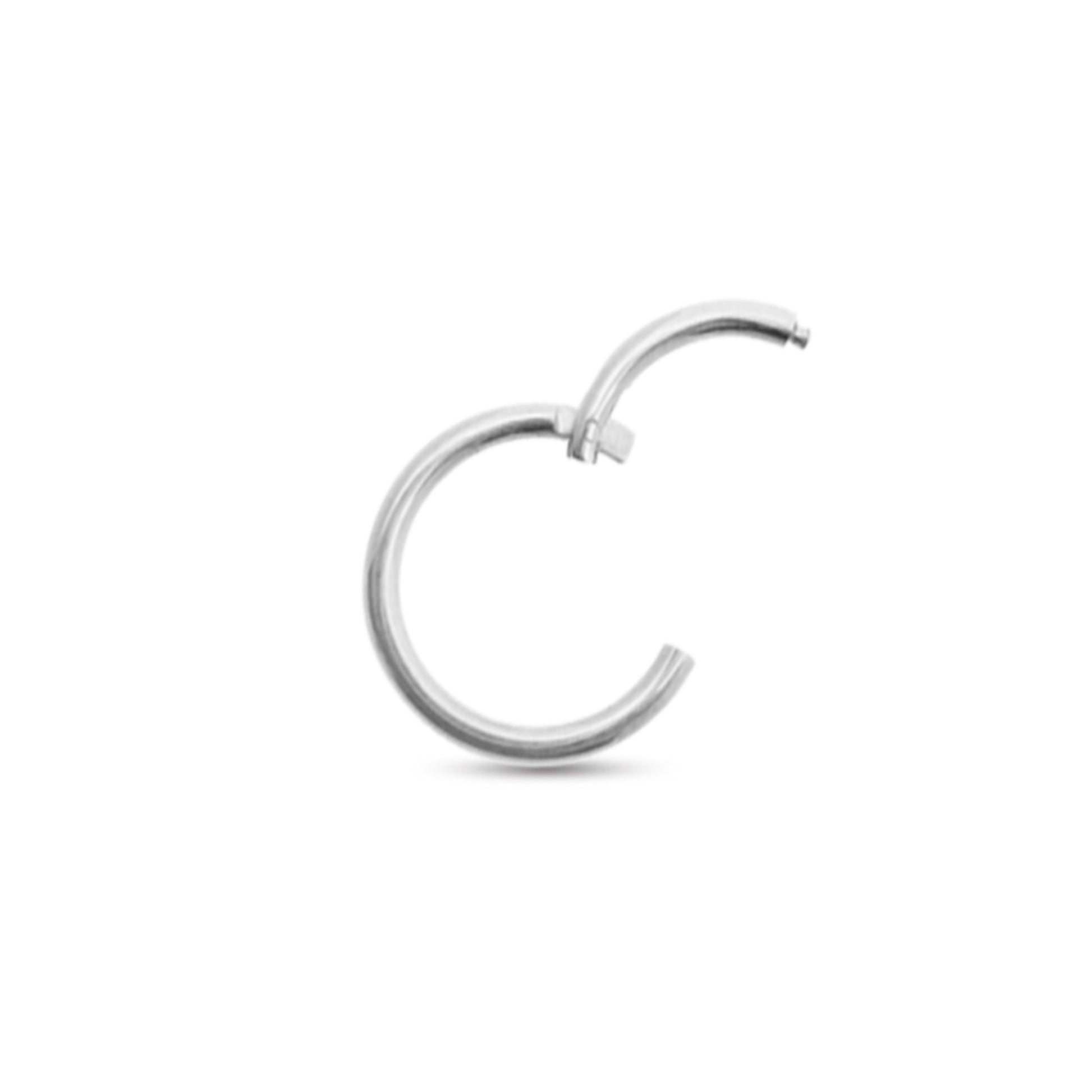 Anneau de piercing clicker en or blanc 18carats très simple à poser