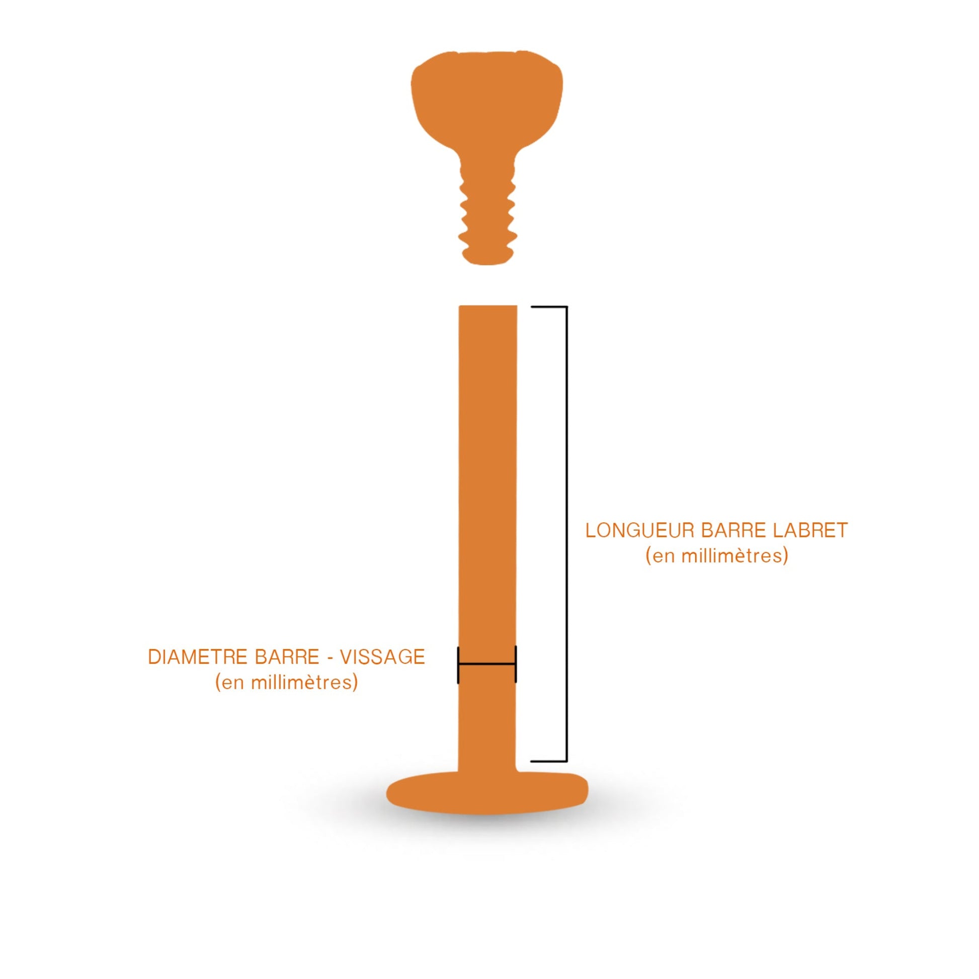Labret en or blanc 18k  pour bijou à visser