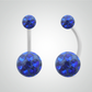 Piercing de nombril en or blanc et cristal de Swarovski (petit modèle)