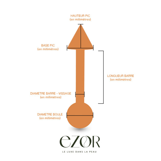 Piercing avec barre drotite et éléments vissables : bien choisir son bijou