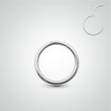 Nipple ring piercing: white gold clicker (manual installation, 1.6mm)