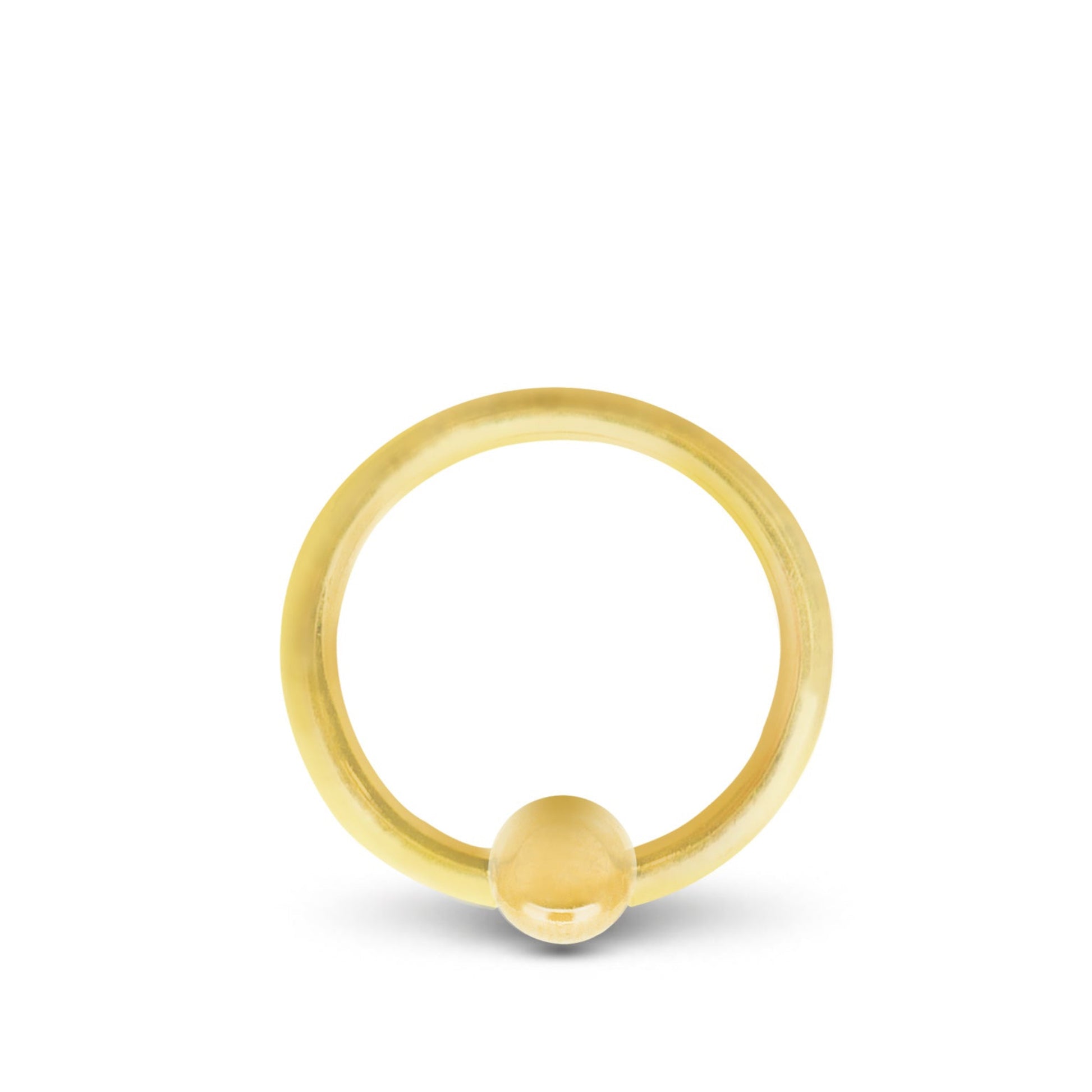 Anneau de piercing type bcr en or jaune massif pour le daith et le rook