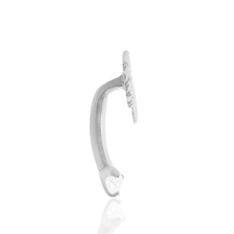 Piercing arcade serpent en or blanc 18 carats avec zircon de profil