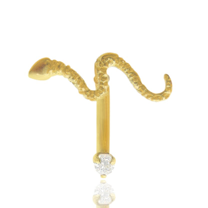 Piercing arcade serpent en or jaune 18 carats avec zircon
