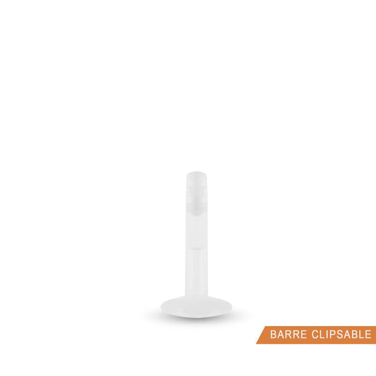 Piercing labret en bioplast pour élément à clipper