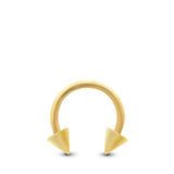 Piercing daith et rook en or jaune : fer à cheval avec pics (1,2mm)