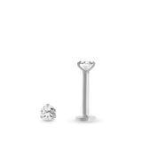 Piercing hélix en or blanc 18 carats avec diamant 0,03 ct – vissable