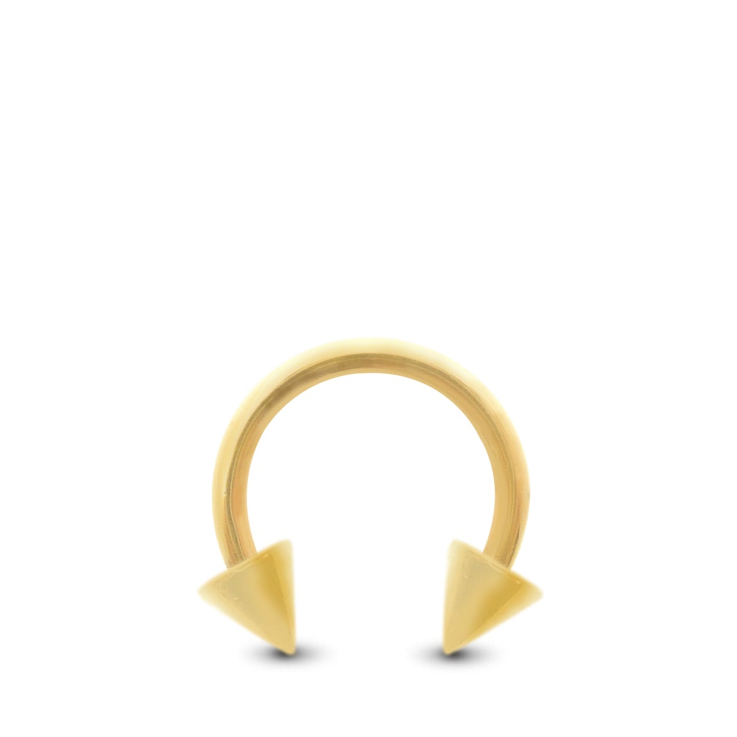 Piercing fer à cheval et pics en or jaune à visser pour le piercing d’helix