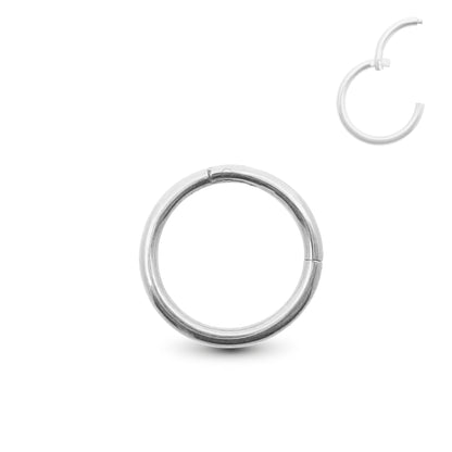 Anneau de piercing sexe clicker en or blanc 18 carats épaisseur 1,6 mm avec fermeture à pression pose manuelle pour piercing intime