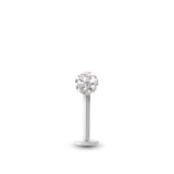 Piercing vissable or blanc 18 carats avec Cristal Premium