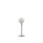 Piercing avec labret en or blanc et boule vissable en Cristal premium blanc