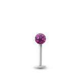 Piercing Hélix Or Blanc 18 Carats – Labret Cristal Premium
