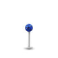 Piercing avec labret en or blanc et boule vissable en Cristal premium indigo