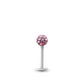 Piercing avec labret en or blanc et boule vissable en Cristal premium rose