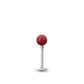 Piercing avec labret en or blanc et boule vissable en Cristal premium rouge