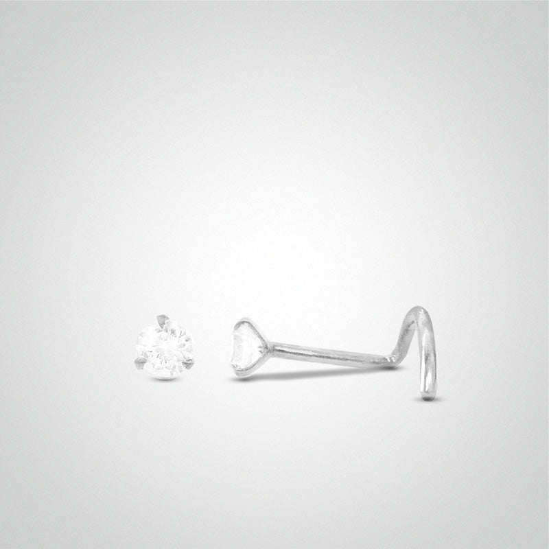Piercing de nez diamant 0,10 carats or blanc