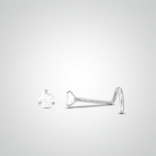 Piercing de nez diamant 0,10 carats or blanc