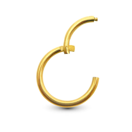 Piercing de nombril anneau en or jaune 18 carats épaisseur 1,6 mm ouvert