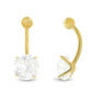 Piercing de nombril en or jaune 18 carats avec oxyde de zirconium rond 8 mm