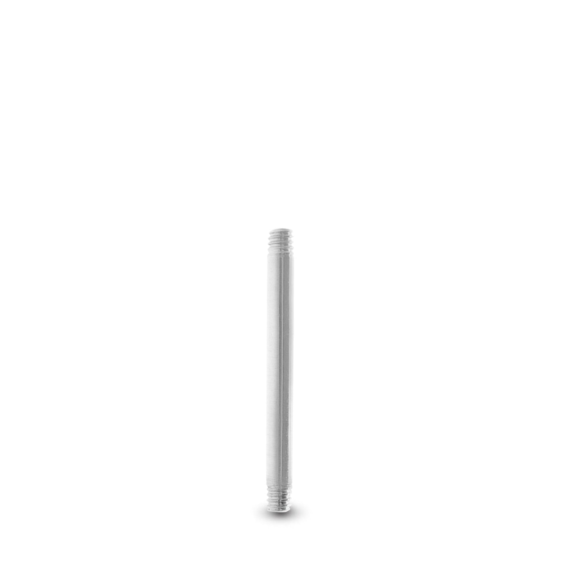 Barre droite en or blanc pour piercing, vendue seule.