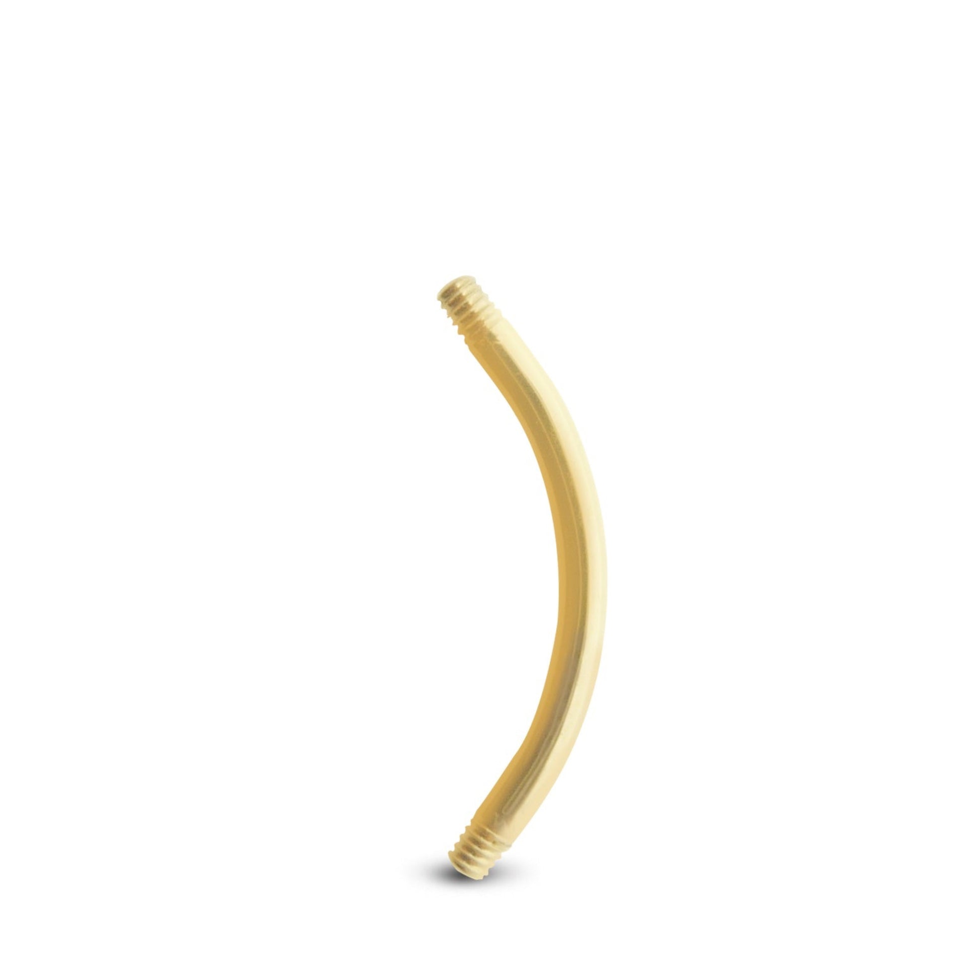 Barre courbe en or jaune pour piercing, vendue seule.