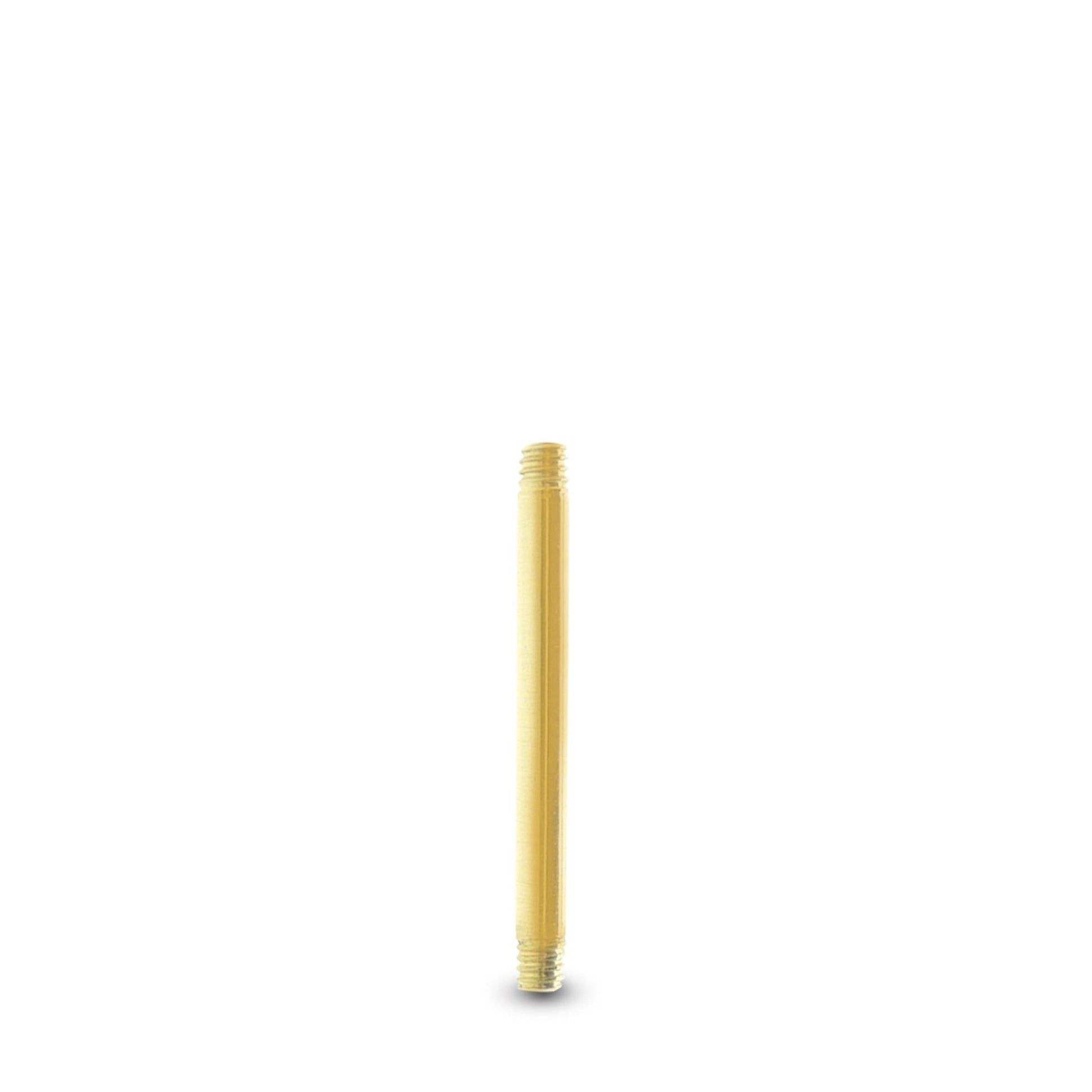 Barre droite en or jaune pour piercing, vendue seule.