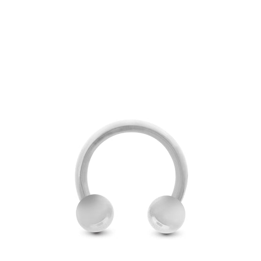 Piercing fer à cheval en or blanc massif pour le rook ou le daith