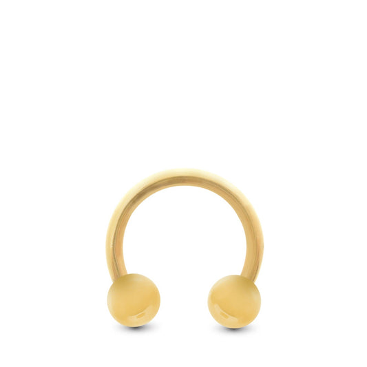 Piercing fer à cheval en or jaune massif avec boules vissables pour rook ou daith