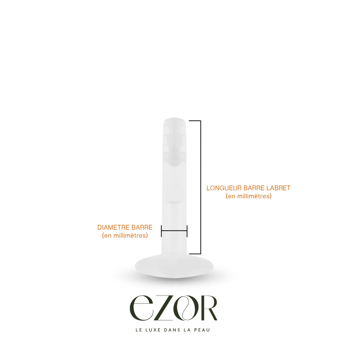 Labret en bioplast de différentes longueurs
