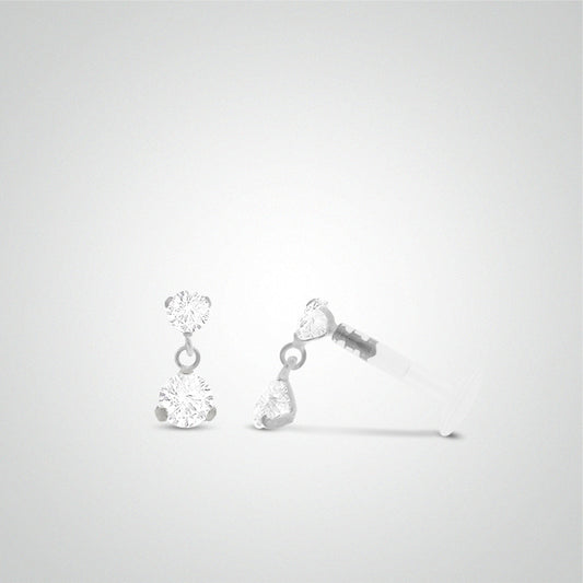 Piercing helix or blanc pendentif avec un oxyde de zirconium