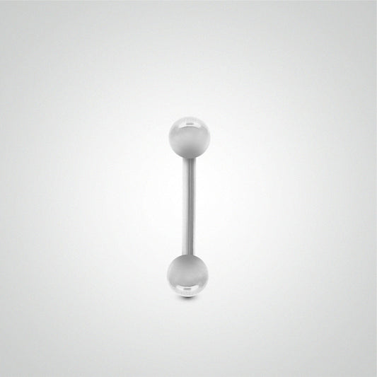 Piercing tragus en or blanc avec boules