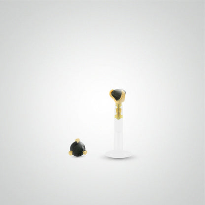 Piercing helix en or jaune avec oxyde de zirconium noir