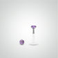 White gold labret piercing with purple zirconium oxide - 2mm