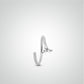 Tragus piercing: white gold ring to spread with zircon clover