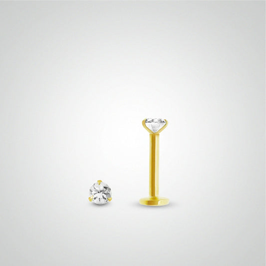 Boucle d'oreille or jaune avec diamant 0,03 carats