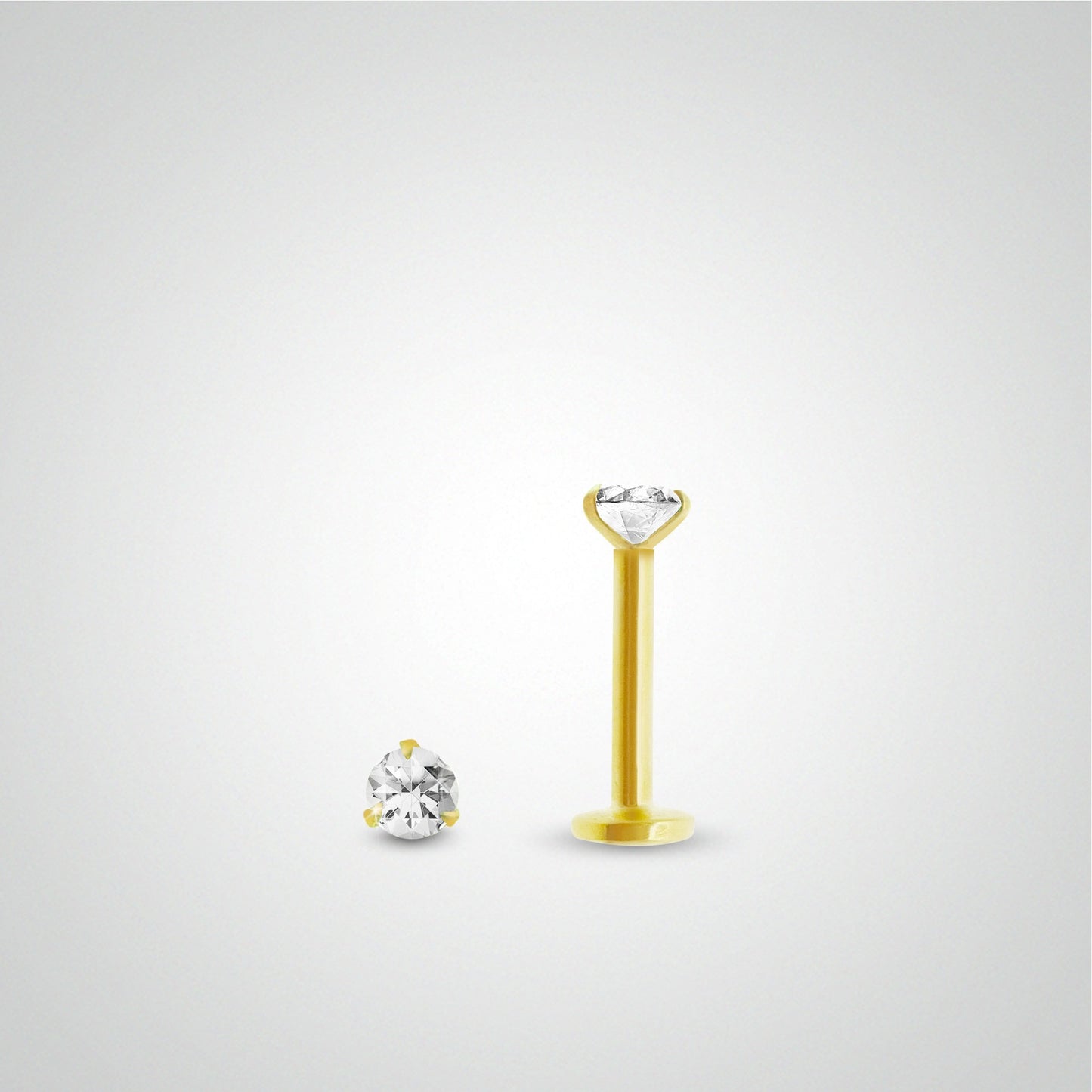 Boucle d'oreille or jaune avec diamant 0,05 carats