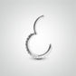 Conch ring: white gold clicker with Swarovski crystals