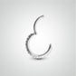 White gold clicker ring with Swarovski crystals for tragus