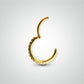 Yellow gold clicker ring with Swarovski crystals for the helix