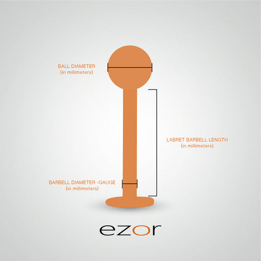 Piercing labret or blanc avec boule et zircon