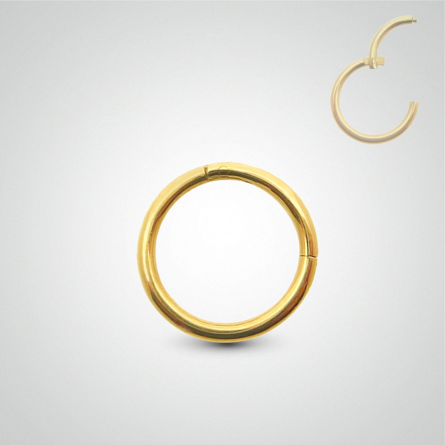 Piercing sexe anneau : clicker en or jaune (pose manuelle, 1,6mm)