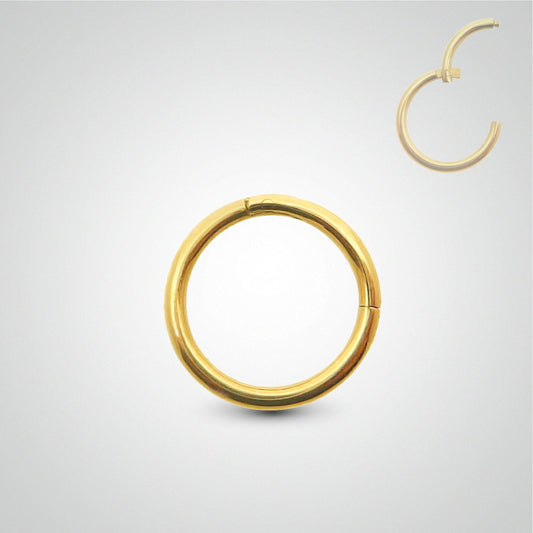Piercing téton anneau: clicker en or jaune (pose manuelle, 1,6mm)