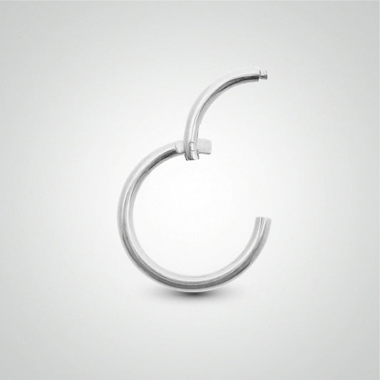 Piercing antihelix anneau or blanc avec zircons (charnière)