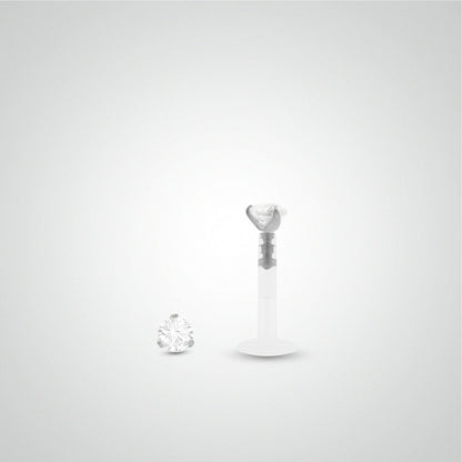 Piercing anti helix diamant 0,03 carats en or blanc