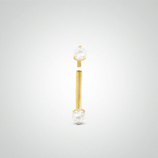 Piercing d'arcade diamant 0,03 carats en or jaune