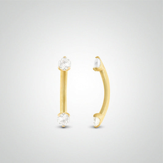 Piercing d'arcade diamant 0,03 carats en or jaune