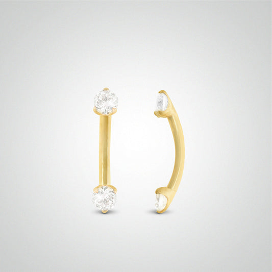 Piercing d'arcade diamant 0,05 carats en or jaune
